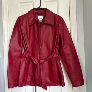 east 5th Women's Genuine Leather Belted Jacket